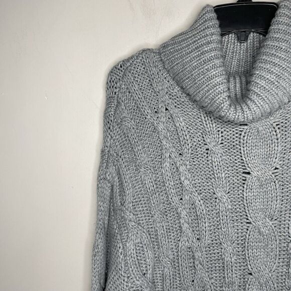 MARINA MOSCONE Sweater Women Medium Gray Oversized Turtleneck Pullover - Picture 5 of 14